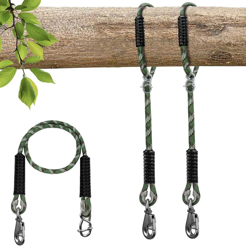 Dakzhou Adjustable Hammock Tree Straps Heavy Duty Tree Swing Rope 3.9Ft(47") 360°Rotation Tree Swings Hanging 1000lbs for Outdoor Swings Hammock Playground Set Accessories,2Pcs of Green - Image 1